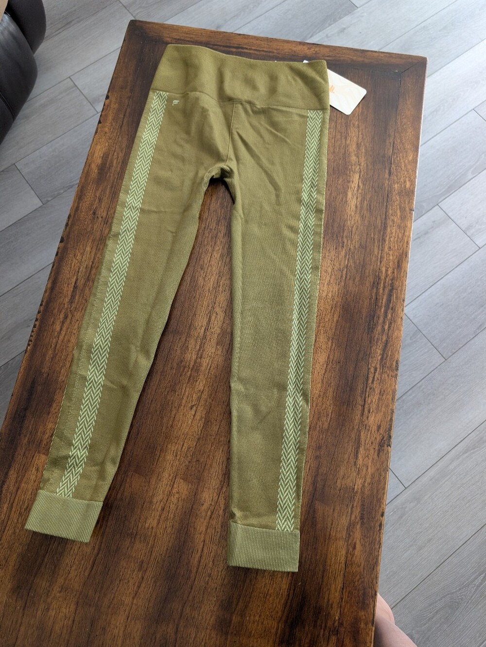 Seamless Olive Green Athletic Leggings NEW From Fabletics - Picture 3 of 4